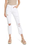 Frame Le High High Rise Ankle Straight-leg Jeans In Blanc In Blanc Dest