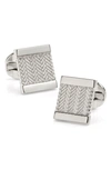 Cufflinks, Inc Silvertone Herringbone Cufflinks In Silver