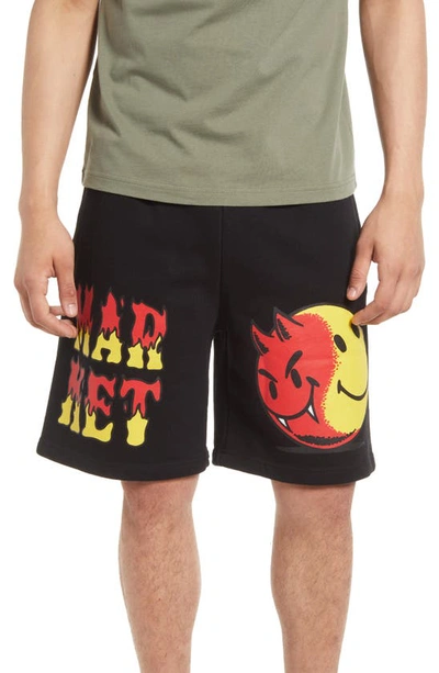 Market Smiley Good Vs. Evil Cotton Sweat Shorts In Black