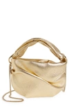 JIMMY CHOO BONNY METALLIC LEATHER HANDBAG