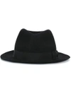 Borsalino Beaver Felt Medium Brim Hat In Black