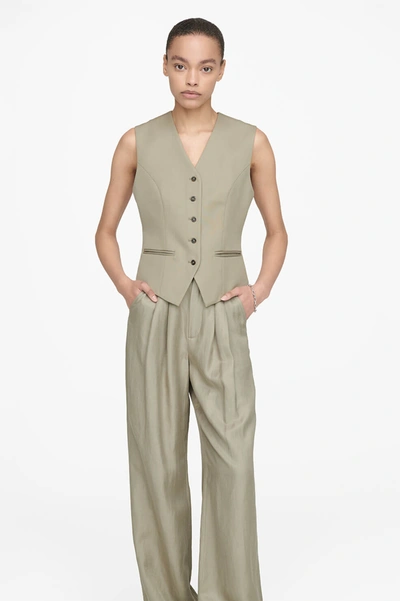 Anine Bing Marina Vest In Green Khaki