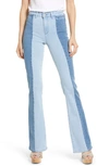 PAIGE LAUREL CANYON HIGH WAIST TWO-TONE BOOTCUT JEANS