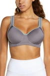 Wacoal Lindsay Sport Underwire T-shirt Bra In Shark/ Lead