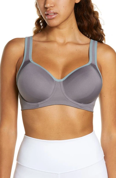 Wacoal Lindsay Sport Underwire T-shirt Bra In Shark/ Lead