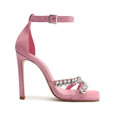 Schutz Linsey Nubuck Sandal In Club Rose