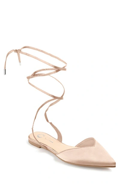 JOURNEE COLLECTION JOURNEE COLLECTION LACE-UP POINTED-TOE FLAT