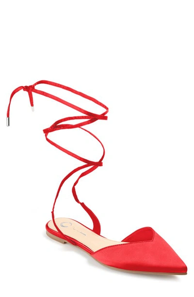 JOURNEE COLLECTION JOURNEE COLLECTION LACE-UP POINTED-TOE FLAT
