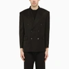 Balenciaga Double-breasted Wool-blend Blazer In Black
