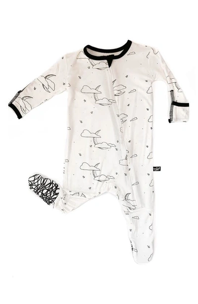 Peregrinewear Babies' Print Fitted One-piece Pyjamas In White/ Multi