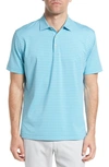 Peter Millar Drum Stripe Performance Polo In Reef Blue