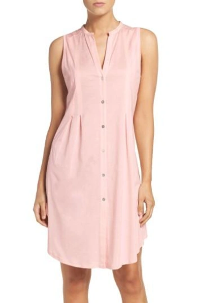 Hanro Cotton Deluxe Sleeveless Nightdress In Tender Rose 310