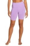 Alo Yoga High Waist Biker Shorts In Bright Orchid