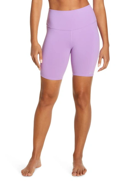 Alo Yoga High Waist Biker Shorts In Bright Orchid