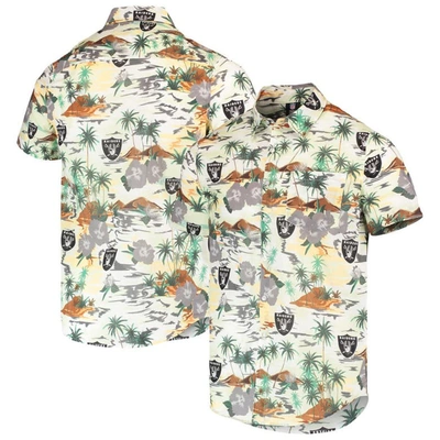 Foco Cream Las Vegas Raiders Paradise Floral Button-up Shirt