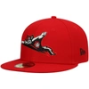 New Era Red Richmond Flying Squirrels Authentic Collection Road 59fifty Fitted Hat In Red