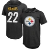 MAJESTIC MAJESTIC THREADS NAJEE HARRIS BLACK PITTSBURGH STEELERS PLAYER NAME & NUMBER TRI-BLEND HOODIE T-SHIR