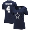 Fanatics Women's  Dak Prescott Navy Dallas Cowboys Player Icon Name And Number V-neck T-shirt In Navy