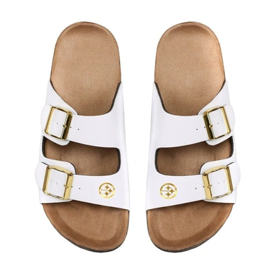Foco Pittsburgh Steelers Double-buckle Sandals In White
