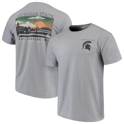 Image One Gray Michigan State Spartans Comfort Colors Campus Scenery T-shirt