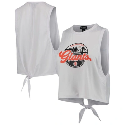 The Wild Collective Women's  White San Francisco Giants Open Back Twist-tie Tank Top