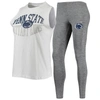 Concepts Sport Women's  Charcoal, White Penn State Nittany Lions Tank Top And Leggings Sleep Set In Charcoal