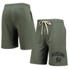 Concepts Sport Green Miami Marlins Mainstream Logo Terry Tri-blend Shorts In Green