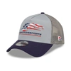 New Era Men's  Gray, Navy Jr Motorsports 9forty A-frame Trucker Snapback Adjustable Hat In Gray