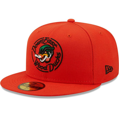 New Era Orange Down East Wood Ducks Authentic Collection 59fifty Fitted Hat