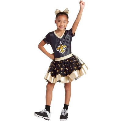 Jerry Leigh Kids' Girls Youth Black New Orleans Saints Tutu Tailgate Game Day V-neck Costume