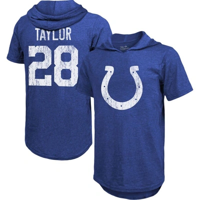MAJESTIC MAJESTIC THREADS JONATHAN TAYLOR ROYAL INDIANAPOLIS COLTS PLAYER NAME & NUMBER TRI-BLEND HOODIE T-SH