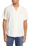 Corridor Striped Seersucker Short Sleeve Button-up Camp Shirt In White