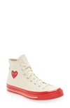 COMME DES GARÇONS PLAY X CONVERSE CHUCK TAYLOR® HIDDEN HEART RED SOLE HIGH TOP SNEAKER