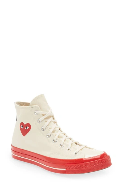 COMME DES GARÇONS PLAY X CONVERSE CHUCK TAYLOR® HIDDEN HEART RED SOLE HIGH TOP SNEAKER