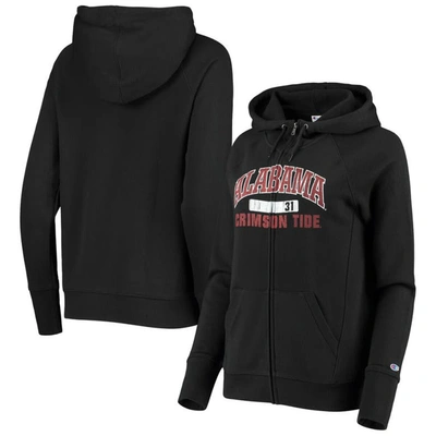 CHAMPION CHAMPION BLACK ALABAMA CRIMSON TIDE UNIVERSITY FULL-ZIP HOODIE