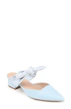 Journee Collection Women's Melora Bow Detail Slip On Mules In Blue