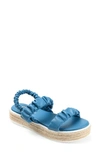 Journee Collection Women's Knowles Platform Espadrille Sandals Women's Shoes In Blue