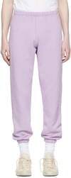 Erl Tapered Cotton-blend Jersey Sweatpants In Purple