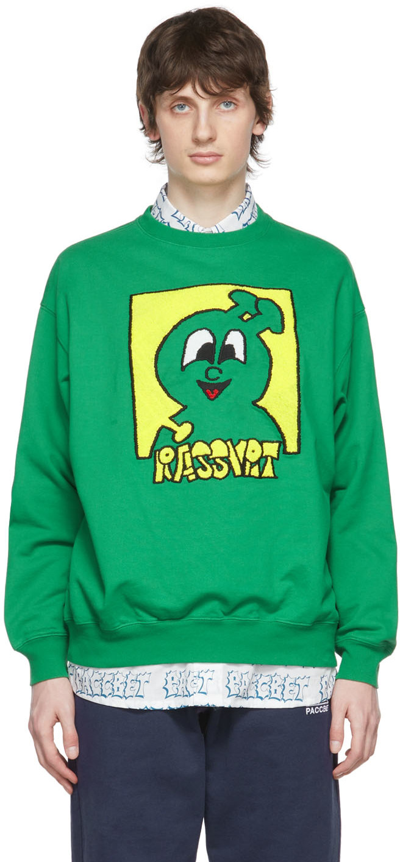 Rassvet Captek Flocked Knit Sweatshirt In Green