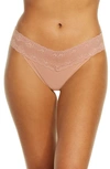 Natori Bliss Perfection Lace-waist Bikini Underwear 756092 In Cinnamon