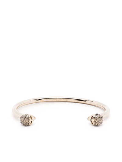 Alexander Mcqueen Skull Stud Cuff Bracelet In Gold