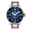 Tissot Men's Swiss Automatic Seastar Stainless Steel Bracelet Watch 46mm In Black / Blue
