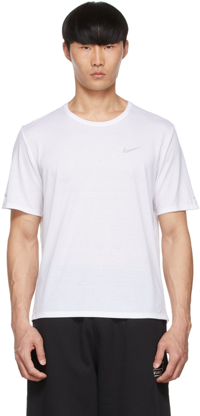 Nike White Dri-fit Miler T-shirt