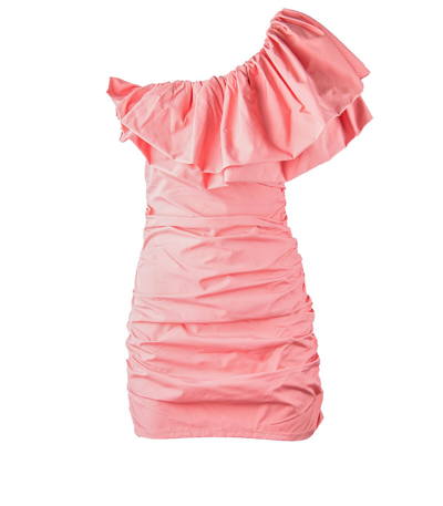 Weili Zheng Statement Pink One-shoulder Dress