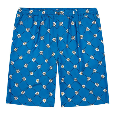 Marni Daisy Print Shorts In Blue