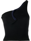 Jacquemus Asymmetric Top In Nero