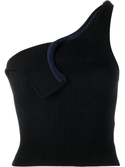 Jacquemus Asymmetric Top In Nero