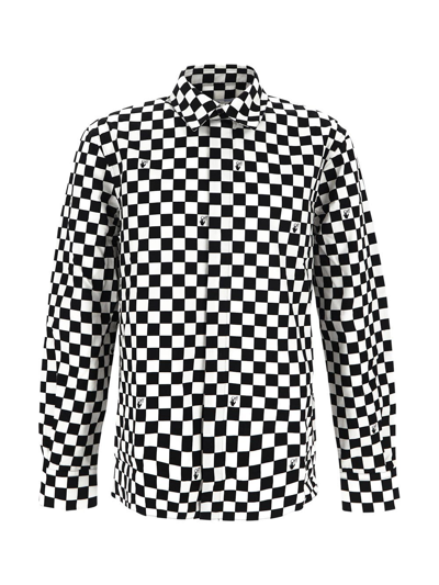 Off-white Checkerboard Cotton Button-up Shirt In Black