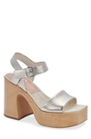 Dolce Vita Wallis  Womens Leather Ankle Strap Platform Sandals In Light Gold Leather