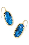 Kendra Scott 14k Gold Plated Elle Drop Earrings In Navy Abalone